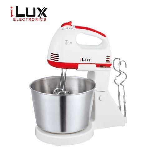 Ilux Batteur Electrique Avec Bol - 100W - LX-505S - Blanc -Gris Garantie Ilux Batteur Electrique Avec Bol - 100W - LX-505S - Blanc -Gris Garantie
